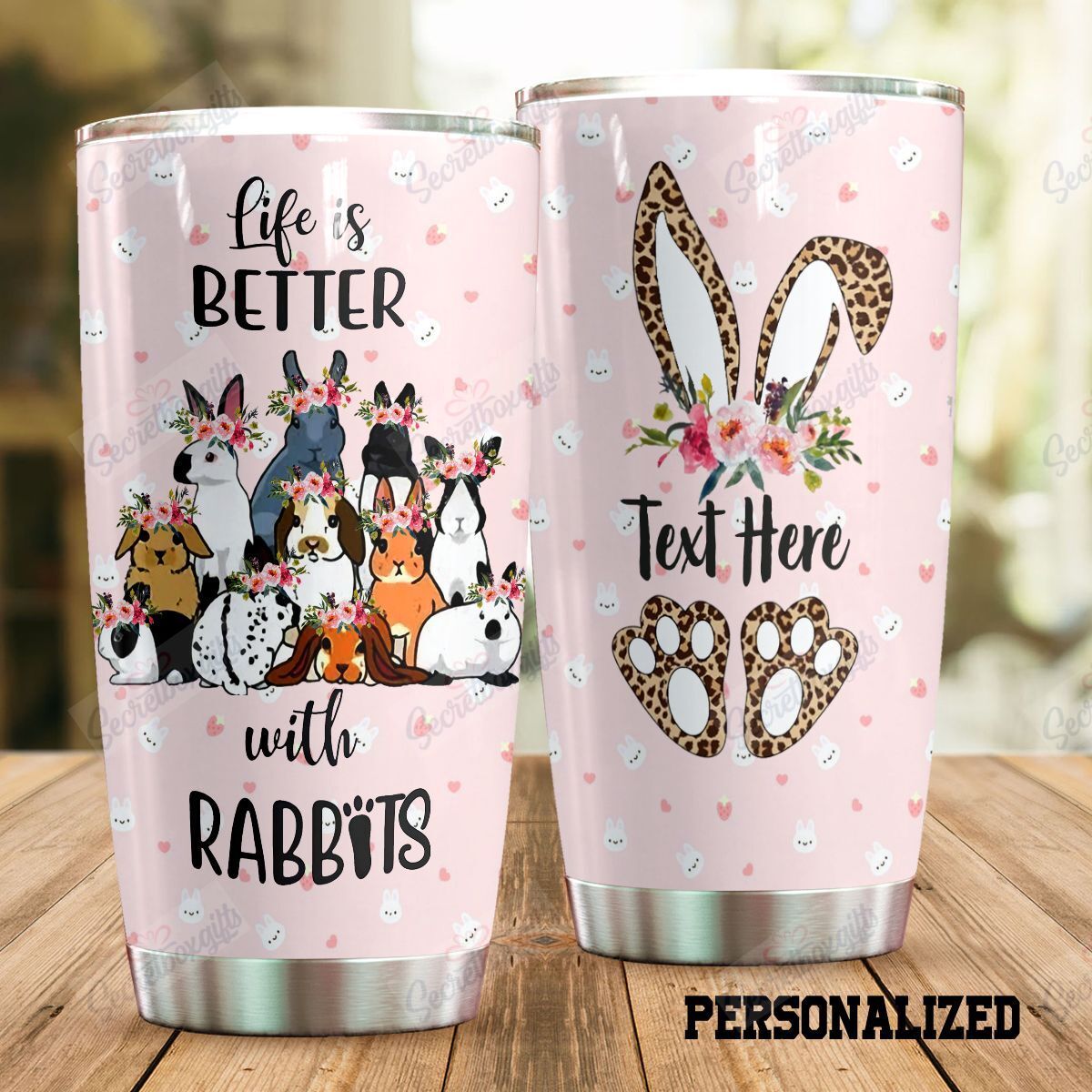 Personalized Rabbit Life Is Better With Rabbits Kl0610265Cl Stainless Steel Tumbler Travel Customize Name, Text, Number, Image