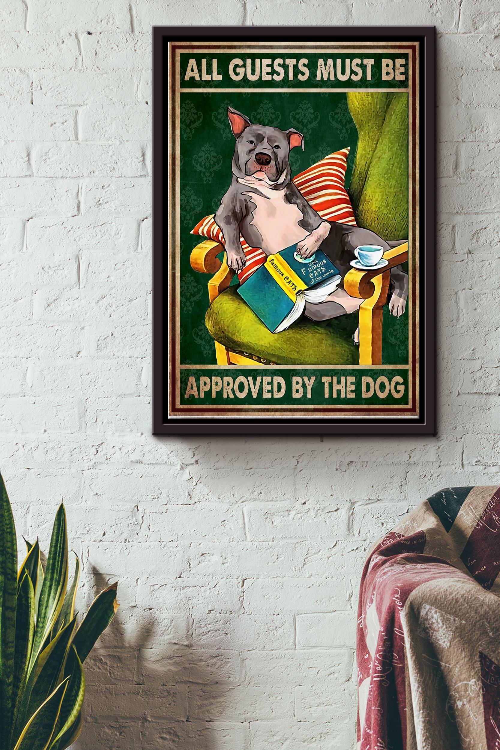 All Guetst Must Be Dog Poster – Animal Wall Art – Gift For Dog Lover, Dog Foster, Cafe Decor Framed Matte Canvas