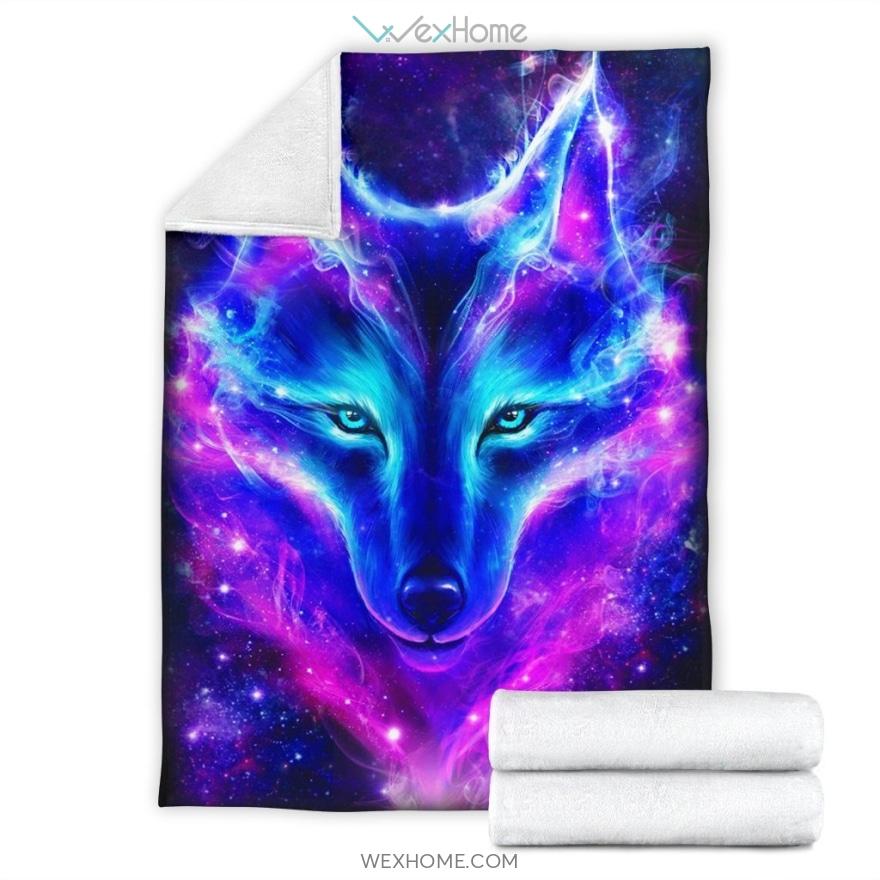 Shining Wolf Galaxy Premium Blanket 1