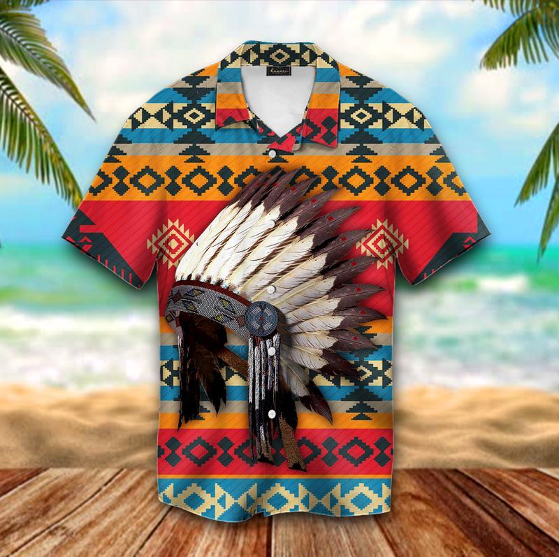 Native Chief Warrior Hat Hawaii Shirt Unisex Adult Ha24856