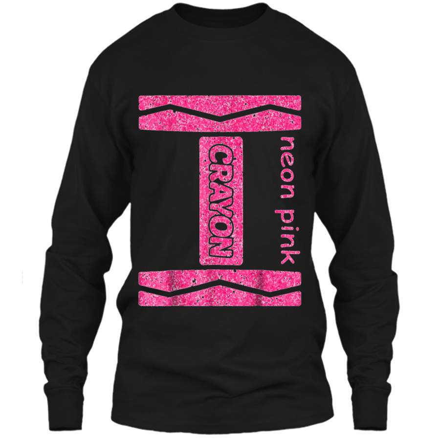 Neon Pink Crayon Halloween Couple Friend Group Costume LS Ultra Cotton Tshirt