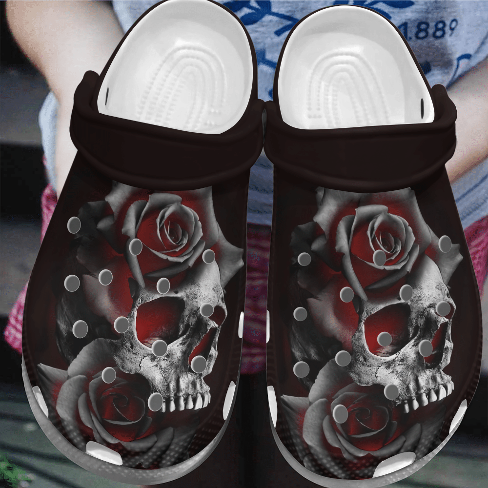 Skull Personalized Clog, Custom Name, Text, Color, Number Fashion Style For Women, Men, Kid, Print 3D Burning