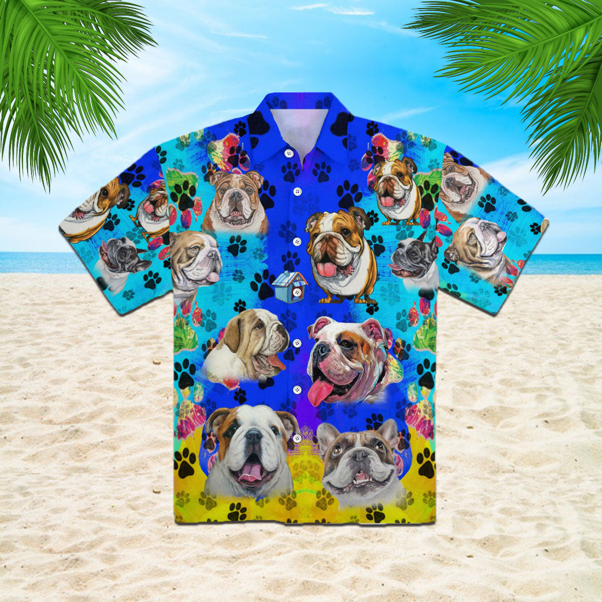 Oragontee My Heart Belongs To The Bulldog Hawaiian Shirt | For Men & Women | Adult | Hw4686