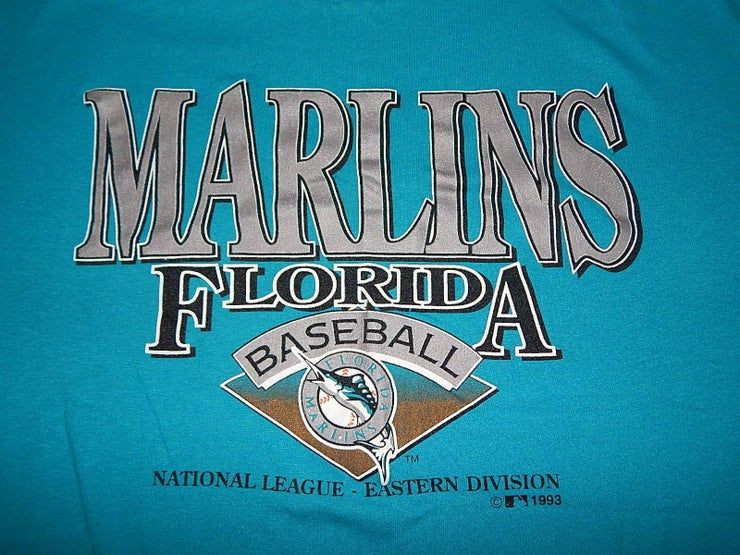 1993 Florida Marlins Silver Print Vintage Soft Thin Shirt