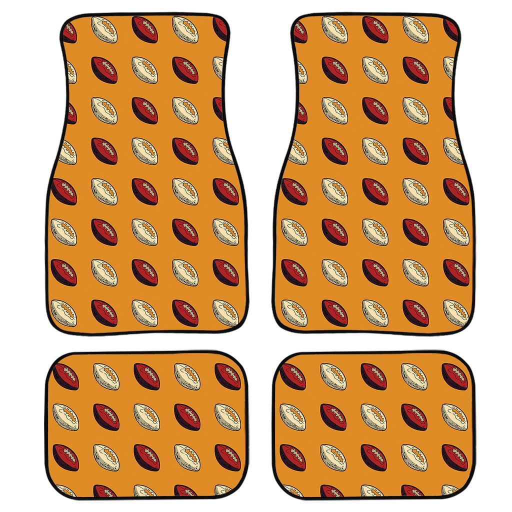 Retro American Football Ball Print Front And Back Car Floor Mats, Front Car Mat