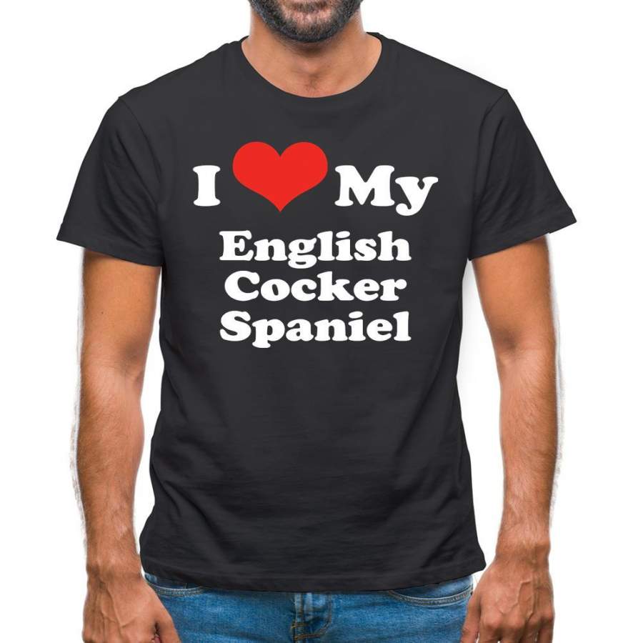 I Love My English Cocker Spaniel Mens T-Shirt