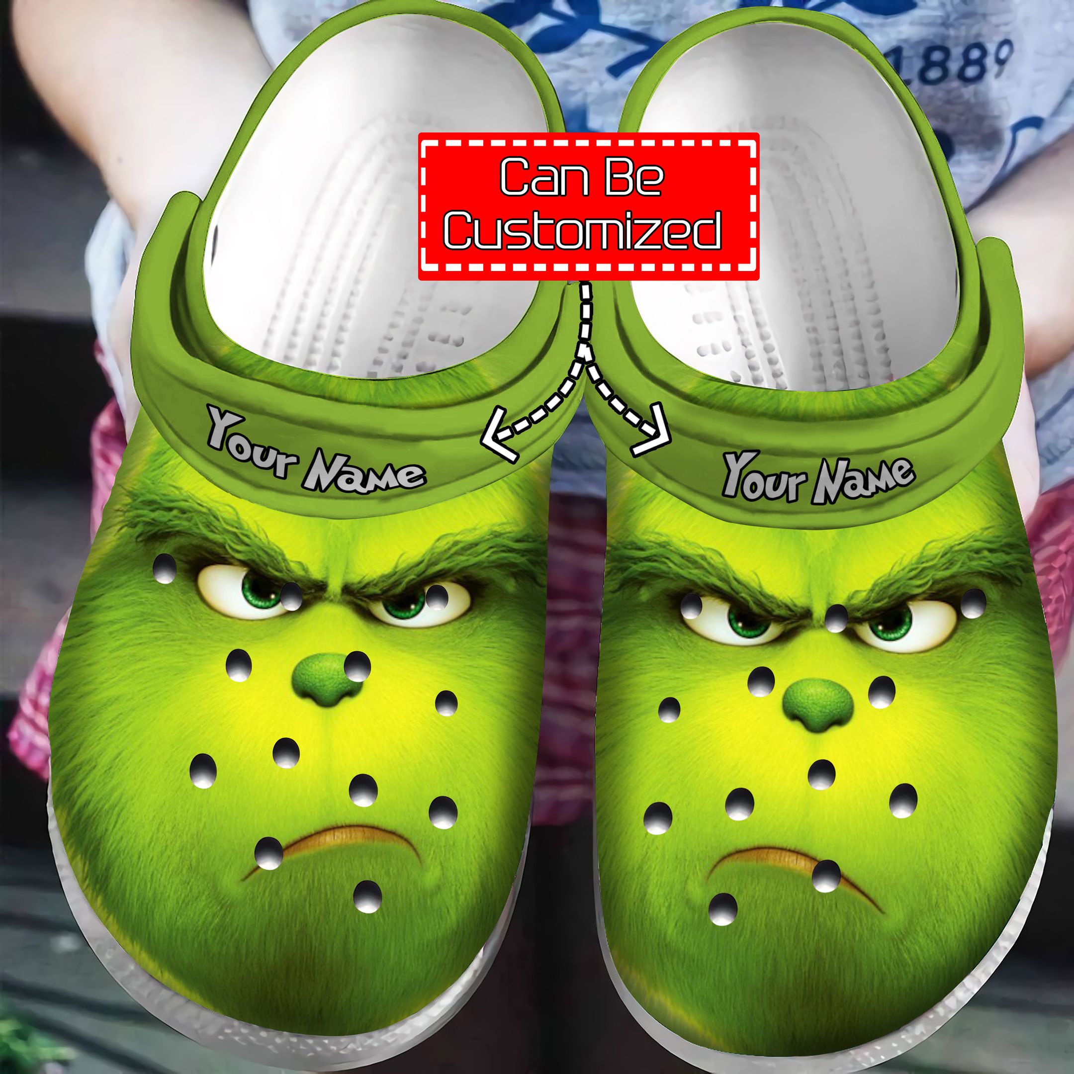 Personalized Christmas Crocs – Angry Face Of The Grinch Crocband Clog ...
