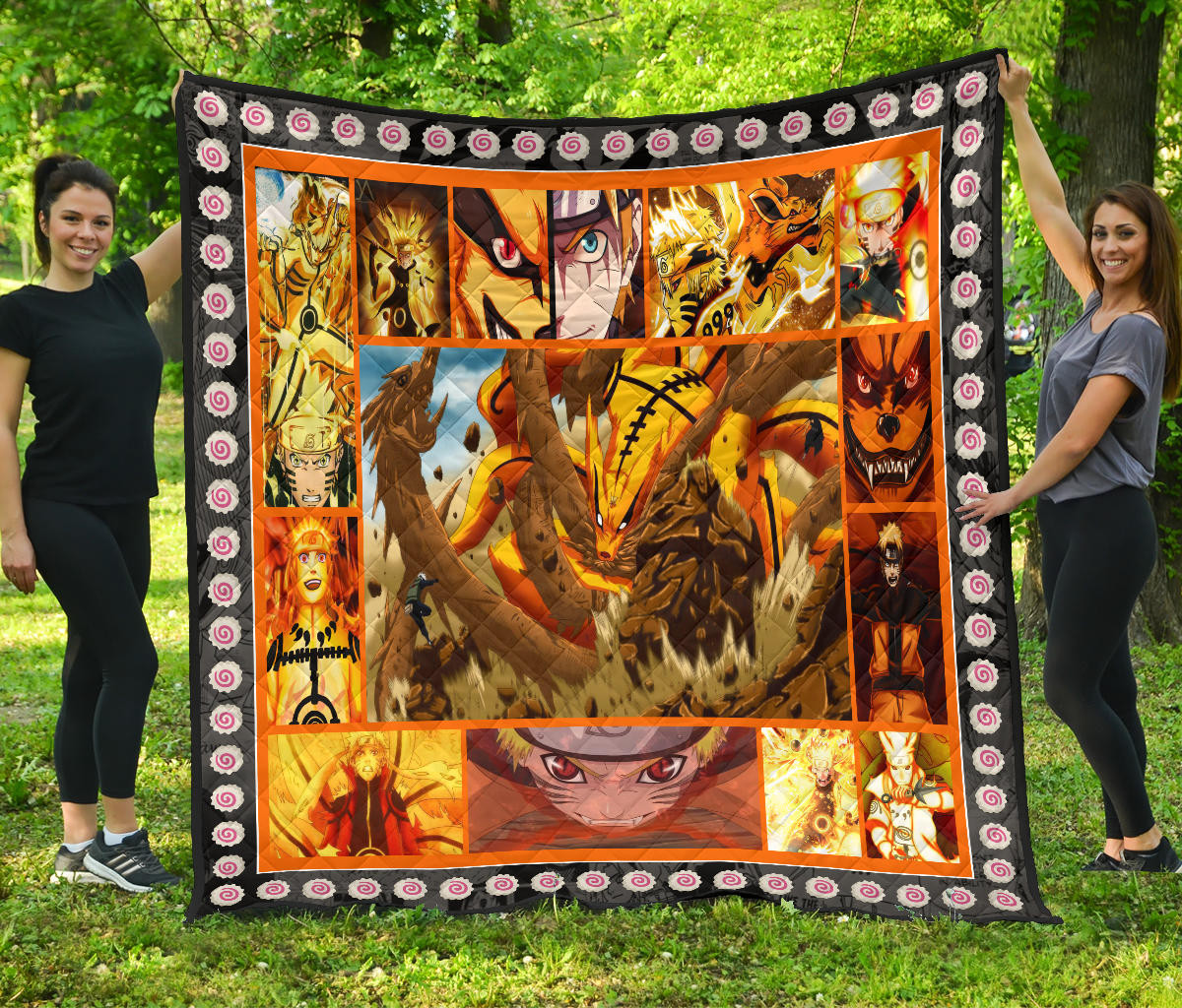 Naruto Uzumaki And Kurama Premium Quilt Blanket Anime Home Decor Custom For Fans Na030101