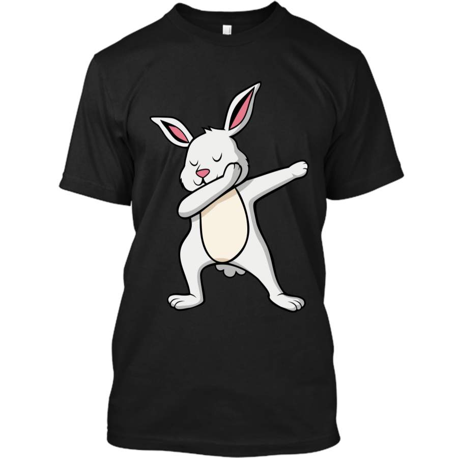 Dabbing Easter Bunny Shirts For Boys and Girls White Rabbit Custom Ultra Cotton