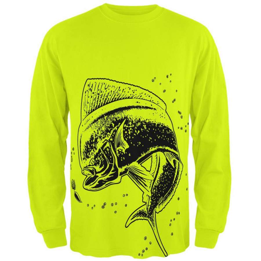 Dorado Mahi Mahi Dolphin Fish Mens Long Sleeve T Shirt