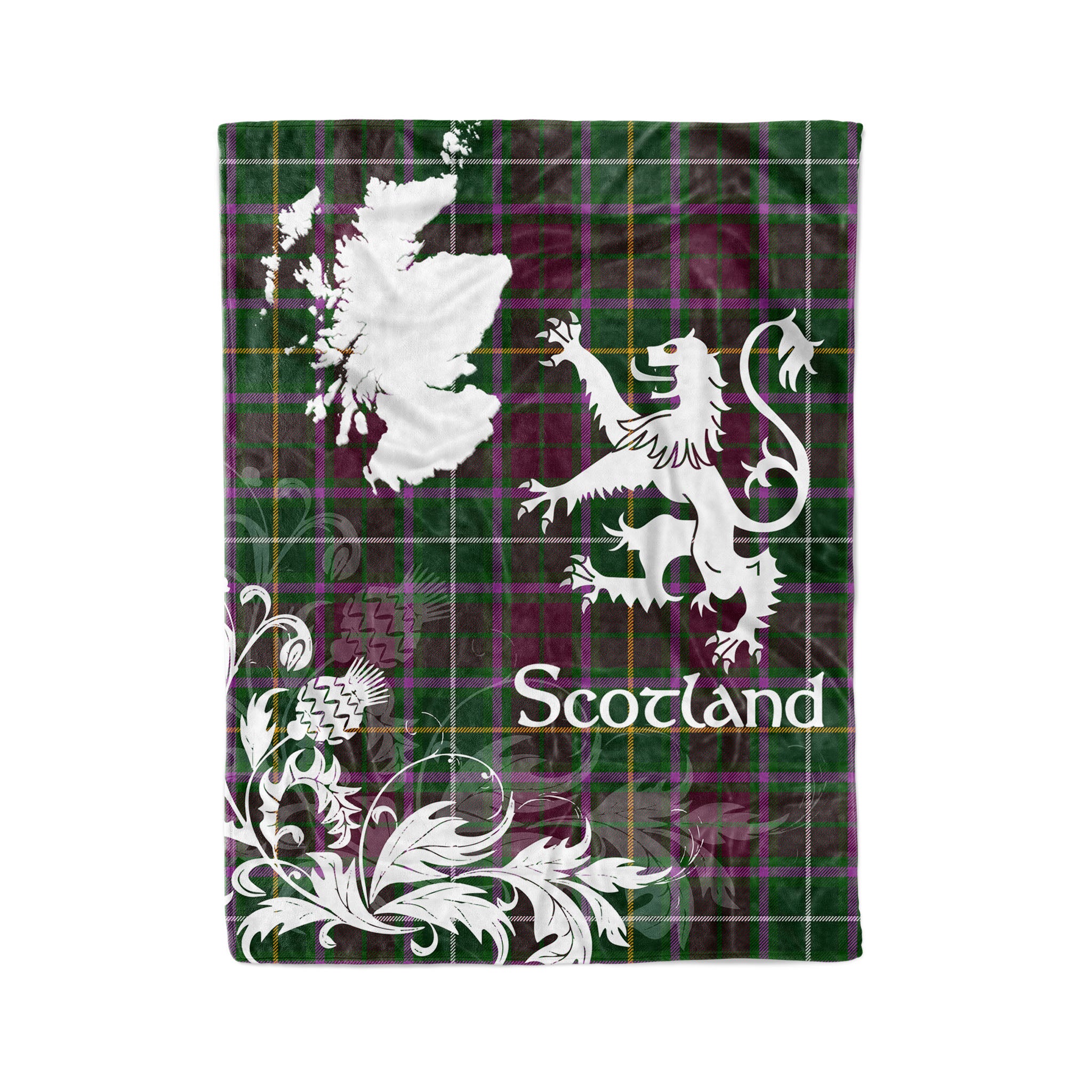 Tartan Plaid Fleece Blanket Tartan Blanket Thistle And Lion Scottish Clan Crosbie Plaid Blanket