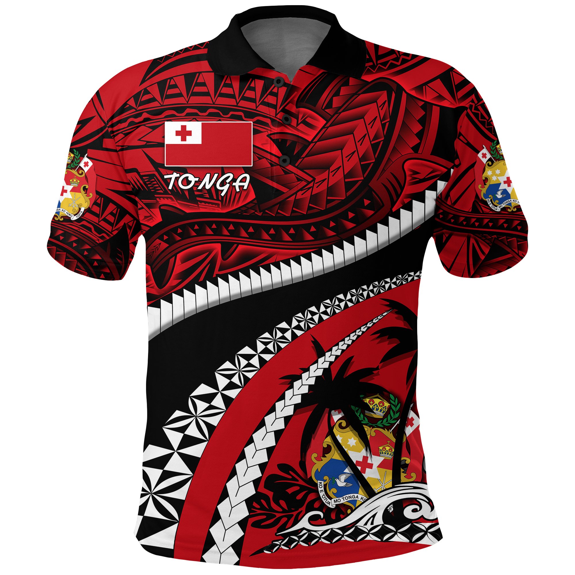 Tonga Polynesian Shark Tattoo Polo Shirt K4