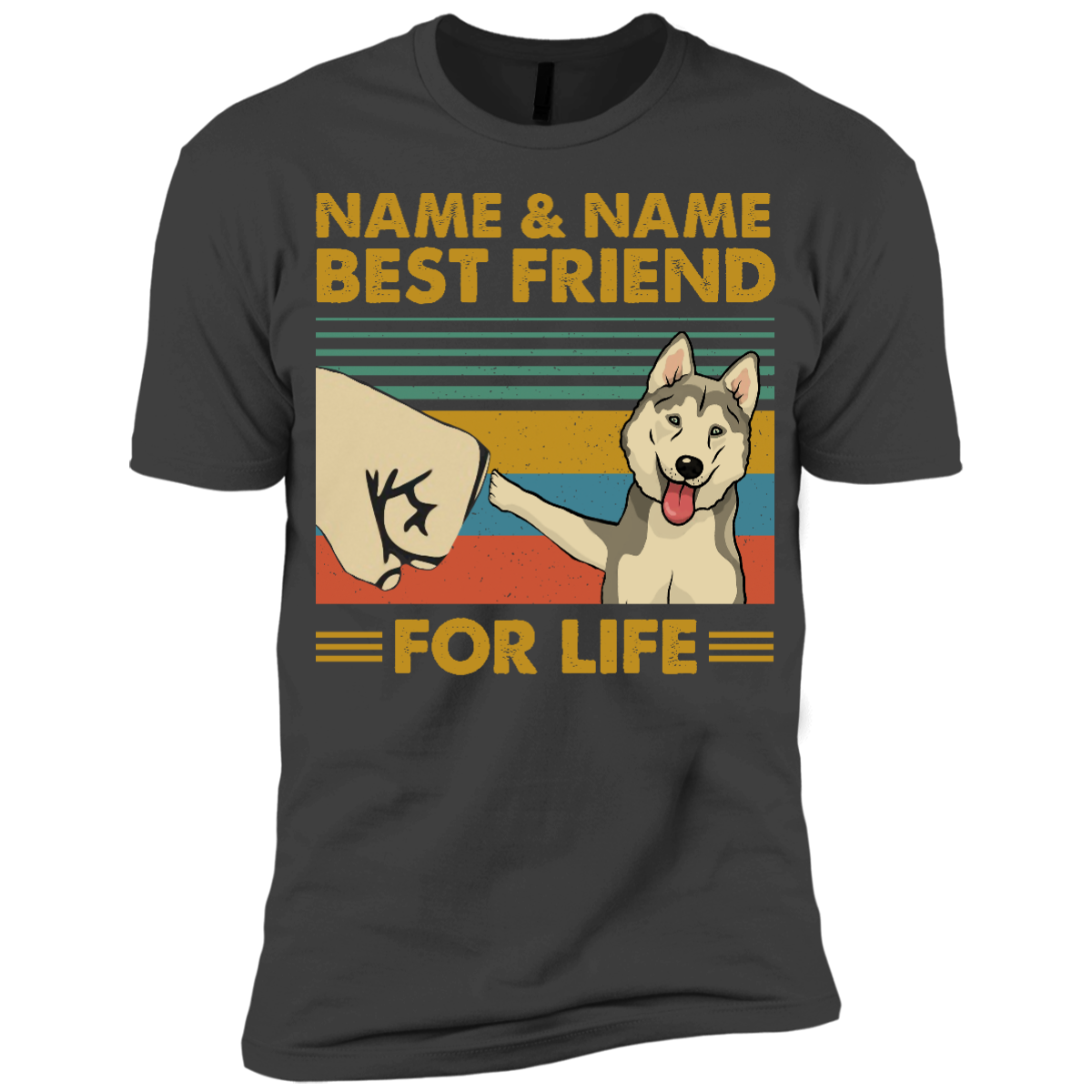 Personalized – Best Friend For Life Husky Premium Short Sleeve T-Shirt