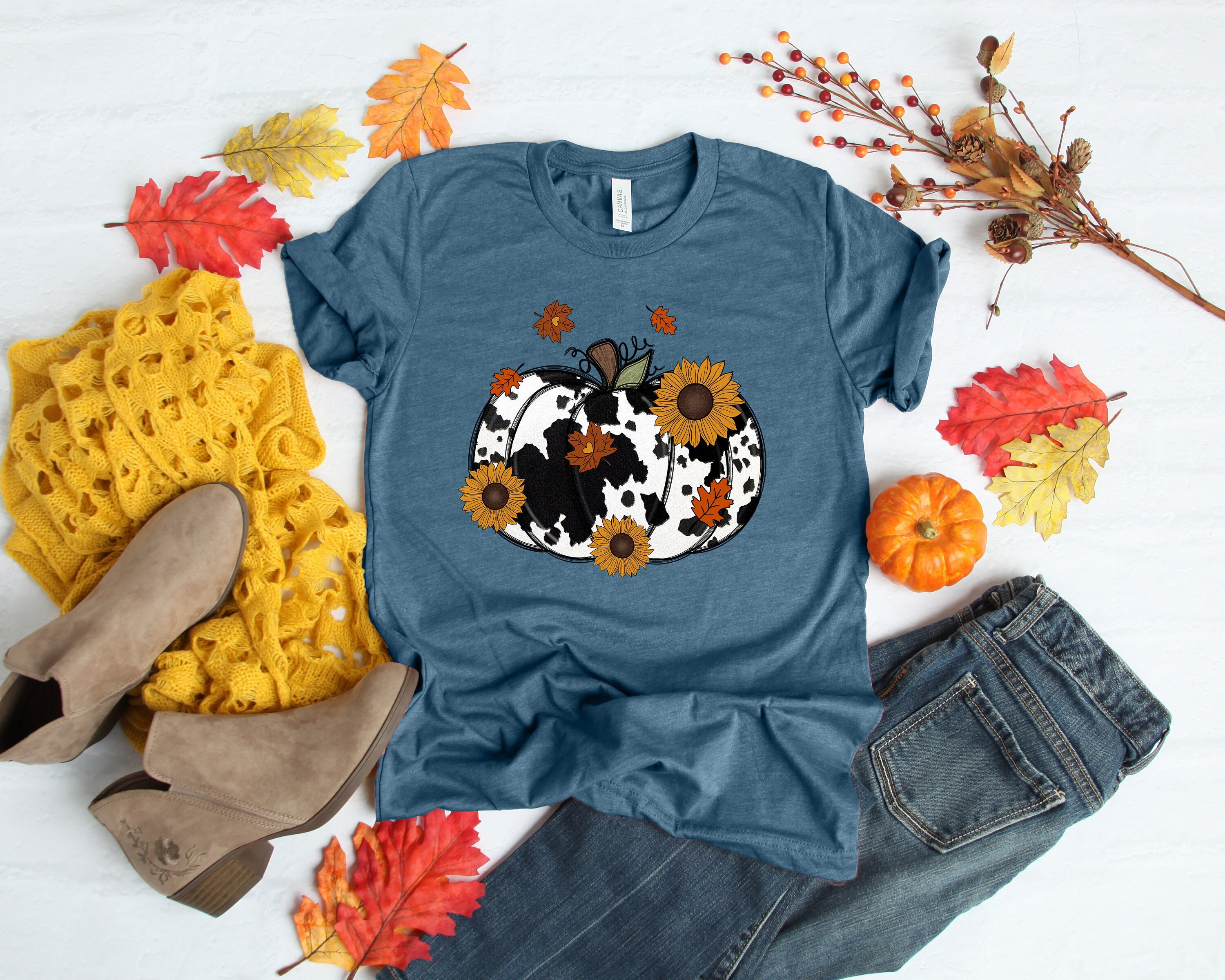 Wild Flowers Pumpkin Shirt, Love Fall Y'All Shirt, Fall Shirt, Hello Pumpkin, Fall Vibes, Peace Love Thanksgiving, Family Thanksgiving - Fall Outfits, Shirtshack Boutique