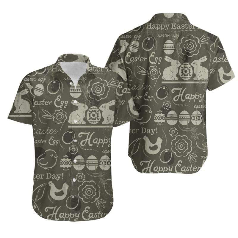 Happy Easter Grey Hawaii Shirt For Men Women Ha109538