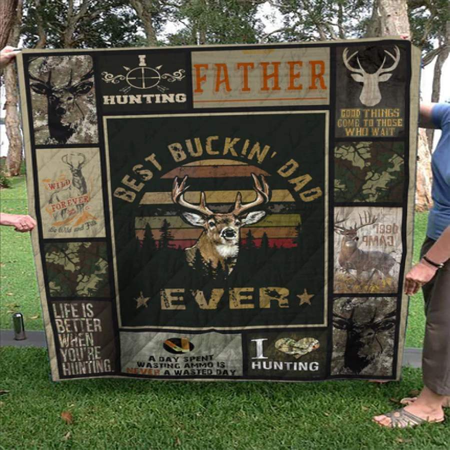 Wozoro Quilt Blanket Hunting Best Buckin Dad Ever Vintage Twin Queen King Size