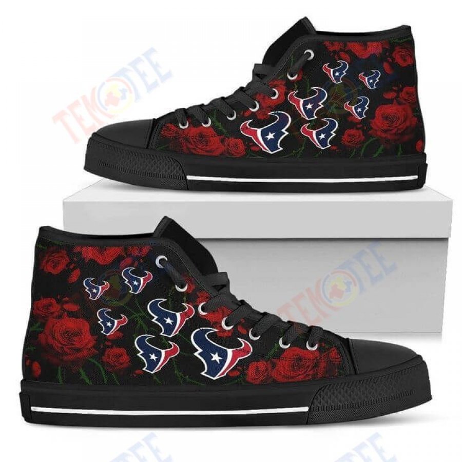 Mens Womens Lovely Rose Thorn Incredible Houston Texans High Top Shoes TMT521