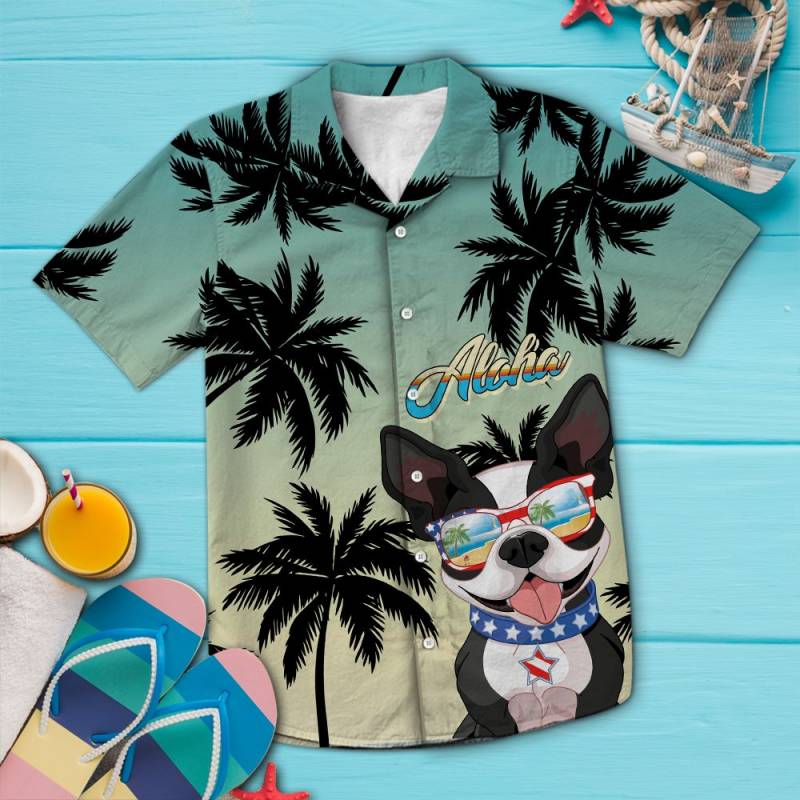 Boston Terrier Tropical Hawaii Shirt Ha54388