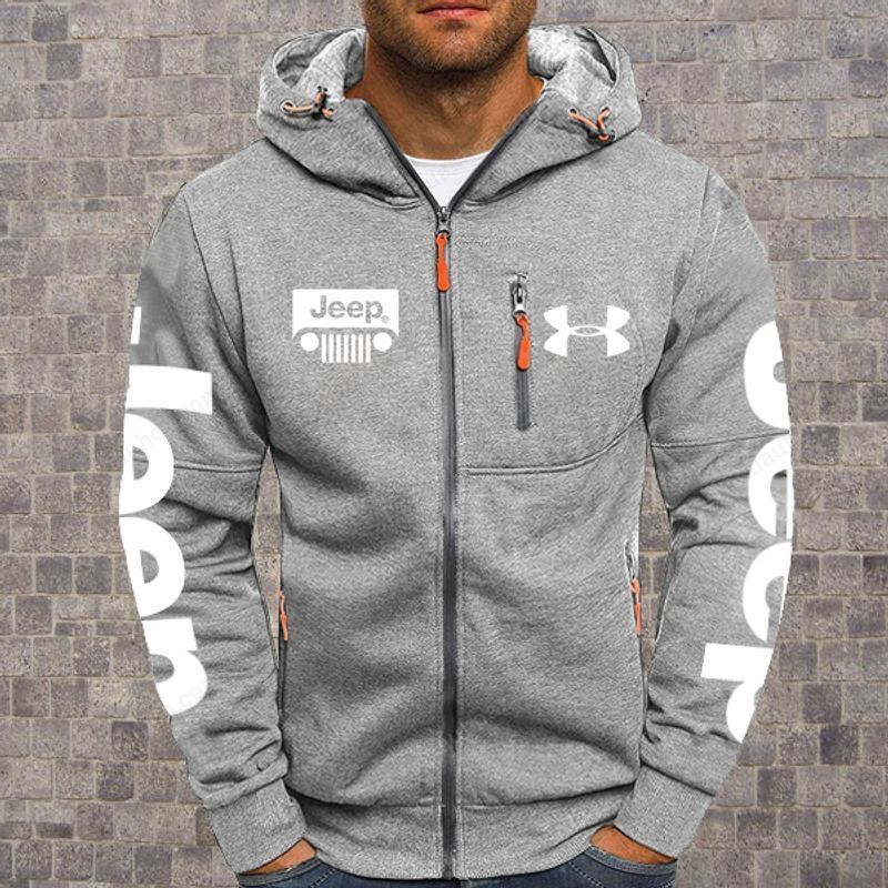 Under Armour Jeep Logo Pullover Casual Zip Hoodie Corethermax