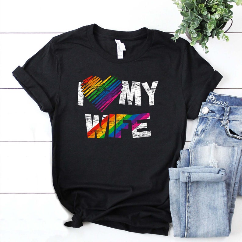 Funny Lgbt Month Shirt, I Love My Wife, Lesbian Shirt, Lgbt Pride Shirt, Rainbow Pride Shirt