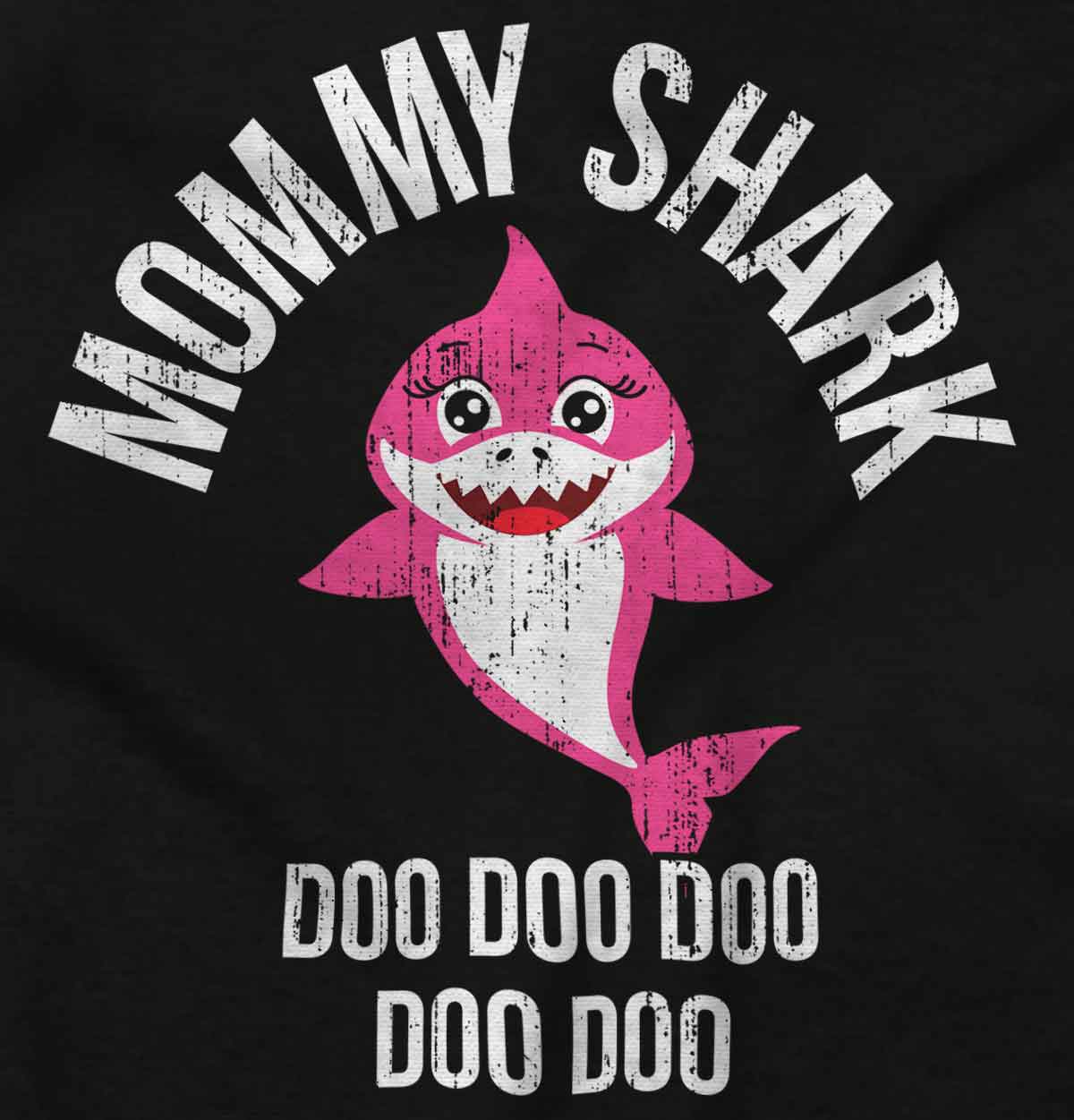 Cartoon Mommy Shark Long Sleeve T Shirt