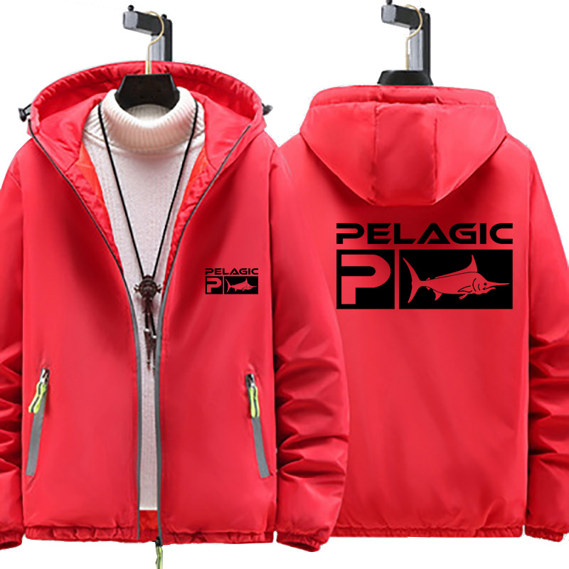 Autumn Fashion Pelagic Fishing Aquatic Zipper Hooded Jacket Homme Men’s Casual Warm Thick Style Windbreaker Coat Jackets For Men alx