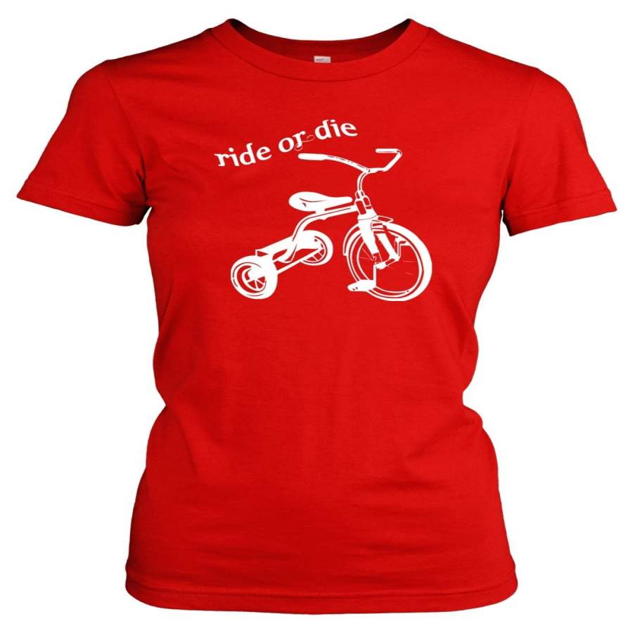 Women’S Ride Or Die Tricycle T-Shirt Funny Vintage Trike Shirt