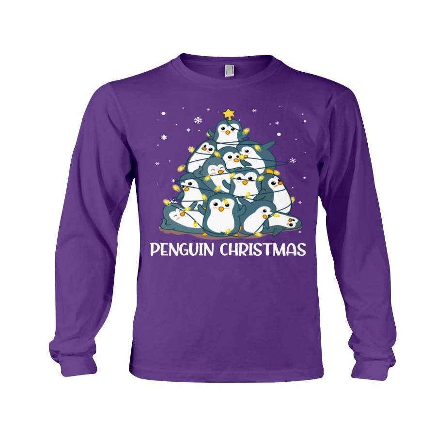 Penguine Christmas Tree Great Gift Unisex Long Sleeve