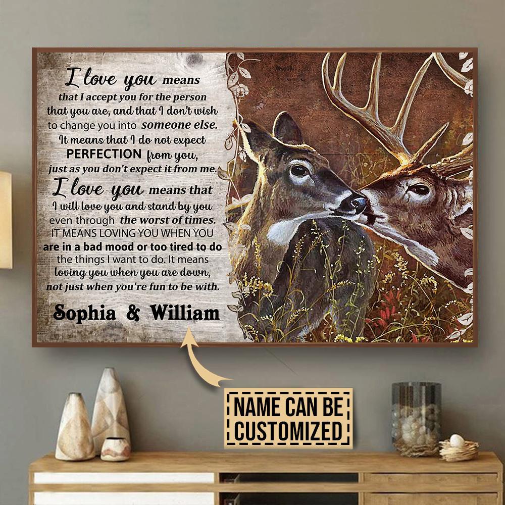 Aeticon Gifts Personalized Deer I Love You Canvas Mom Dad Gift Home Decor