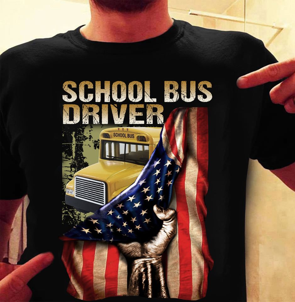 Usa American Flag School Bus Driver Gift Standard/Premium T-Shirt