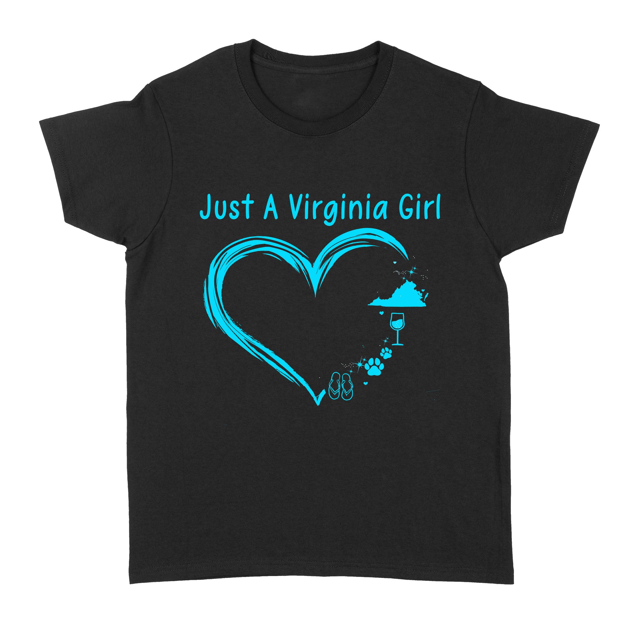 Just A Virginia Girl Love Flip Flops Wine Dog – Standard Women’s T-shirt