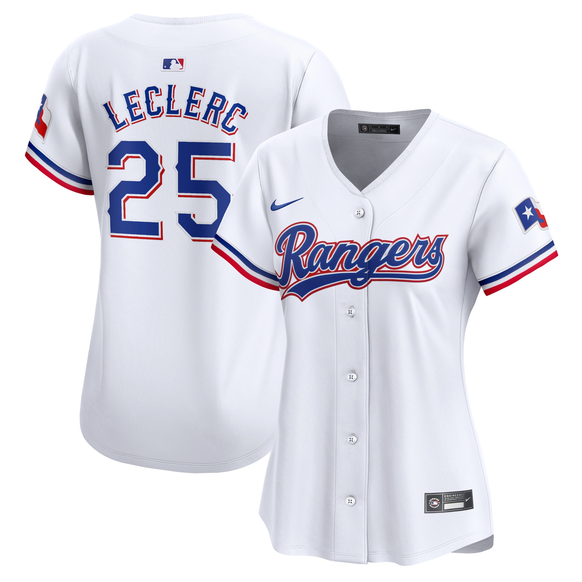 José Leclerc Texas Rangers Women's Home Limited Player Jersey – White