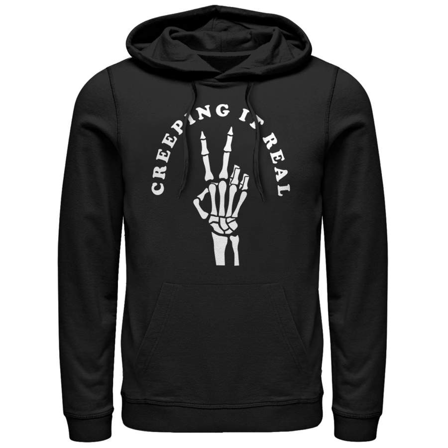 CHIN UP Men’s Halloween Creepin’ Real Skeleton  Lightweight Hoodie