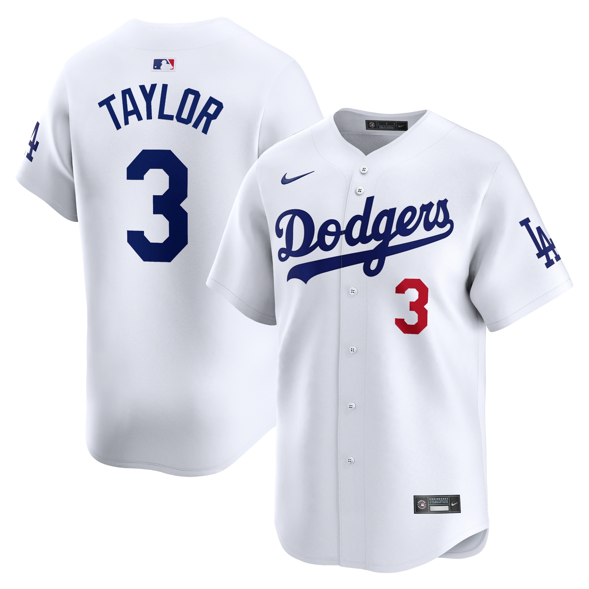 Chris Taylor Los Angeles Dodgers Home Limited Player Jersey – White