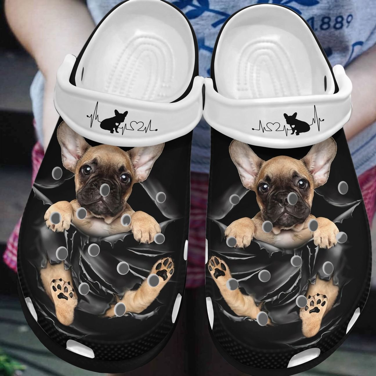 French Bulldog Personalized Clog, Custom Name, Text, Color, Number Fashion Style For Women, Men, Kid, Print 3D The Dog