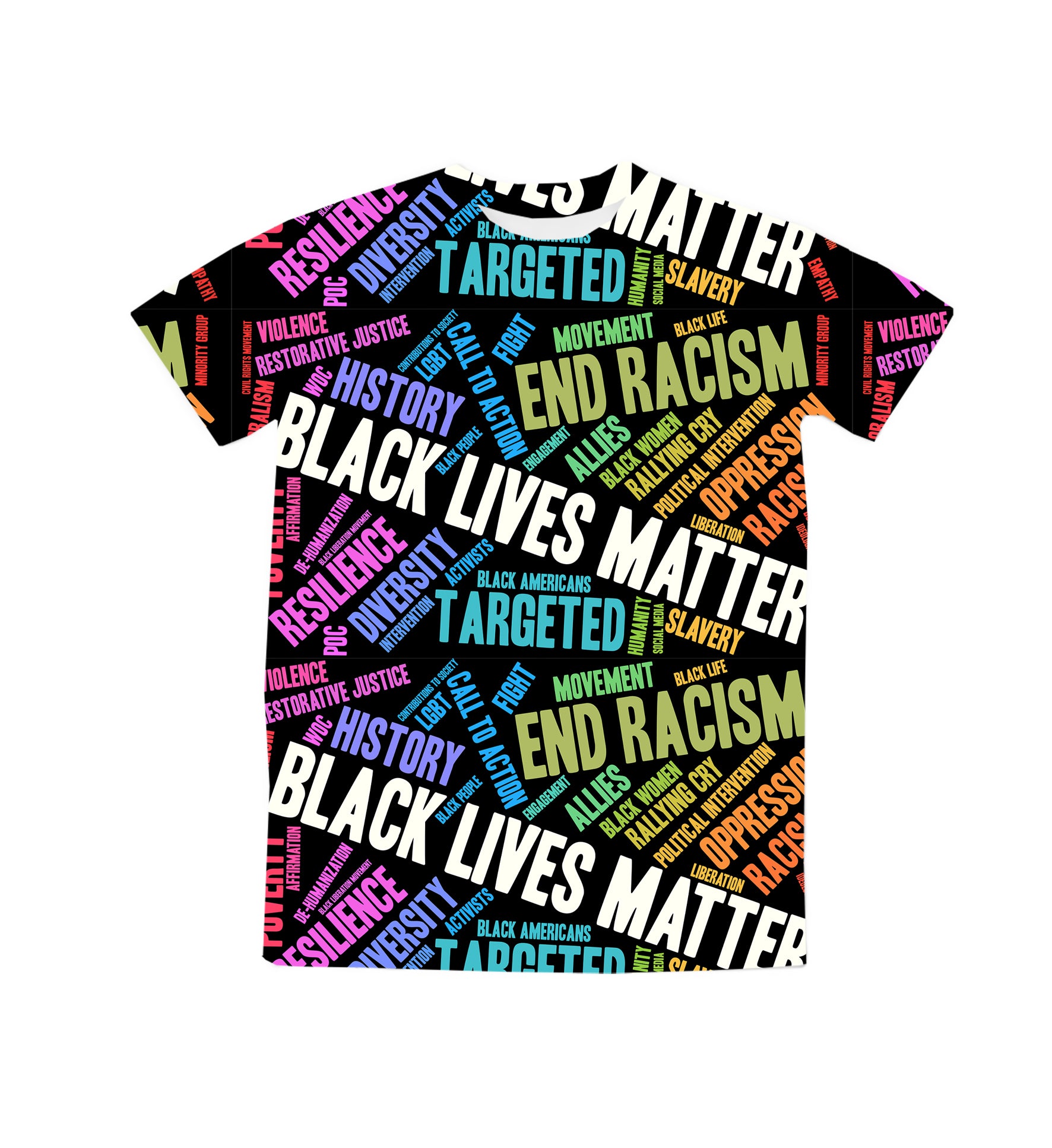 End Racism – Love, Peace, Serenity Black Lives Matter T-Shirt