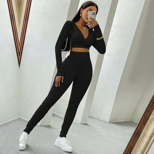 Women Workout Sets 2 Piece Outfits High Waited Leggings &  Tops