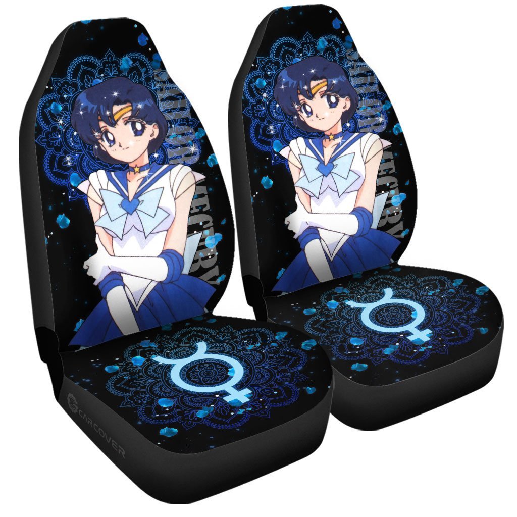 Sailor Mercury Car Seat Covers Custom Sailor Moon Anime Car Interior Accessories