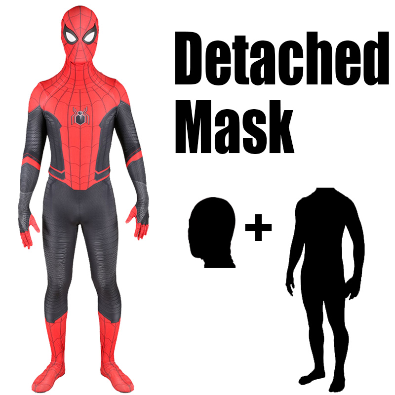 Spider-man Costume Cosplay Spandex Lycra Superhero Zentai Bodysuit Halloween Costume Tom Holland Far From Home Adult Kid alx