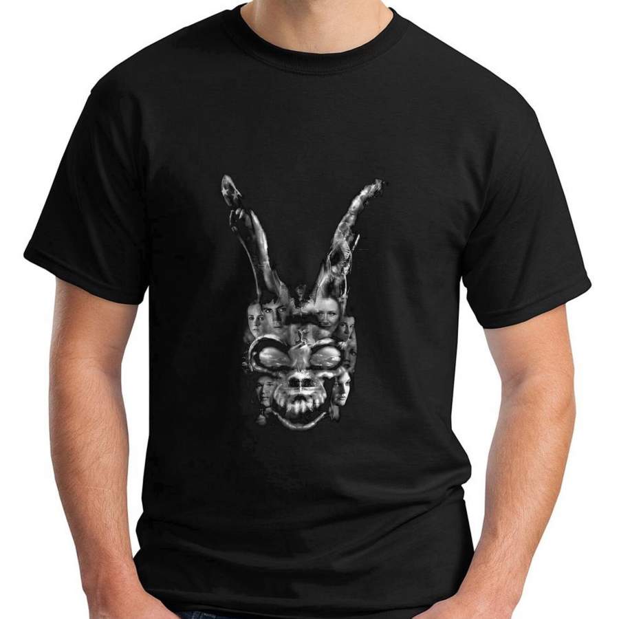 New Donnie Darko Bunny Talk to Frank Rabbit Cult Movie Black T-shirt