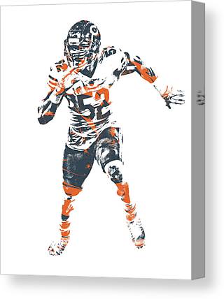 Khalil Mack Chicago Bears Pixel Art 1 Joe Hamilton Canvas Print