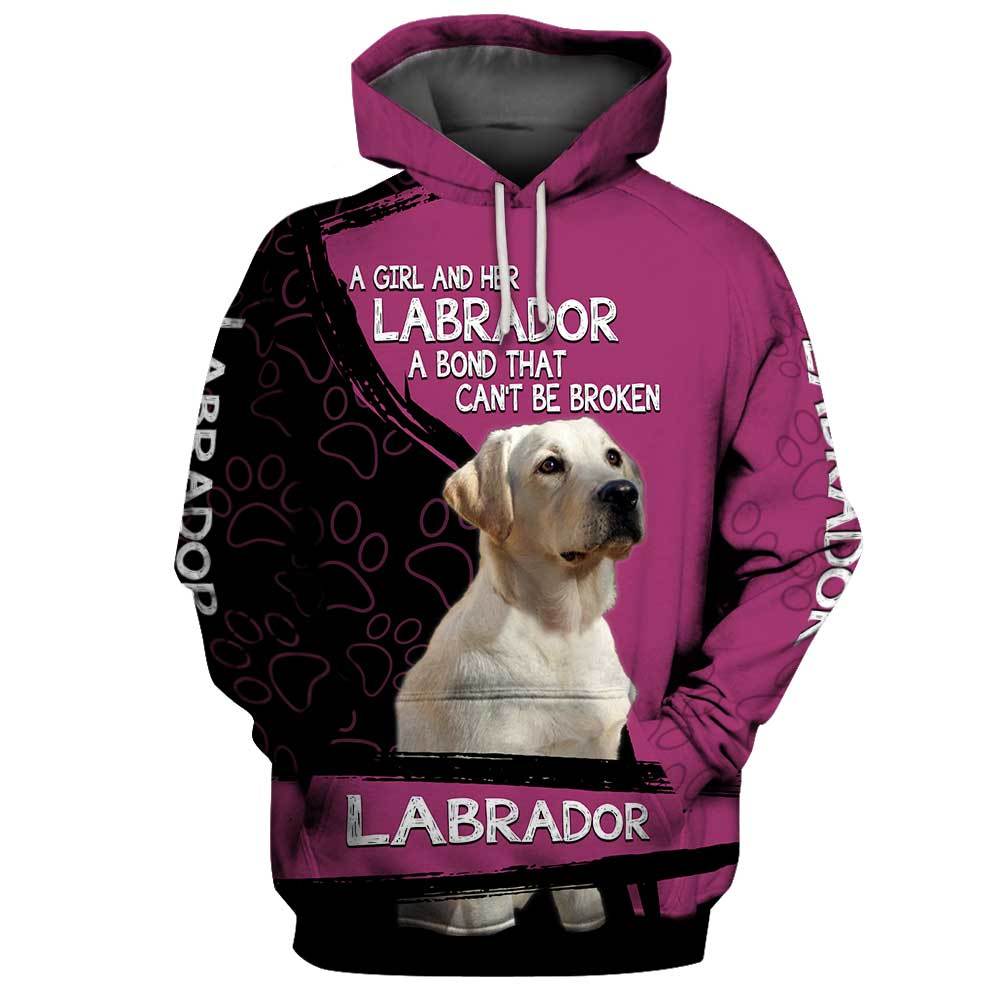 A Girl And Her Labrador 3D Full Printing