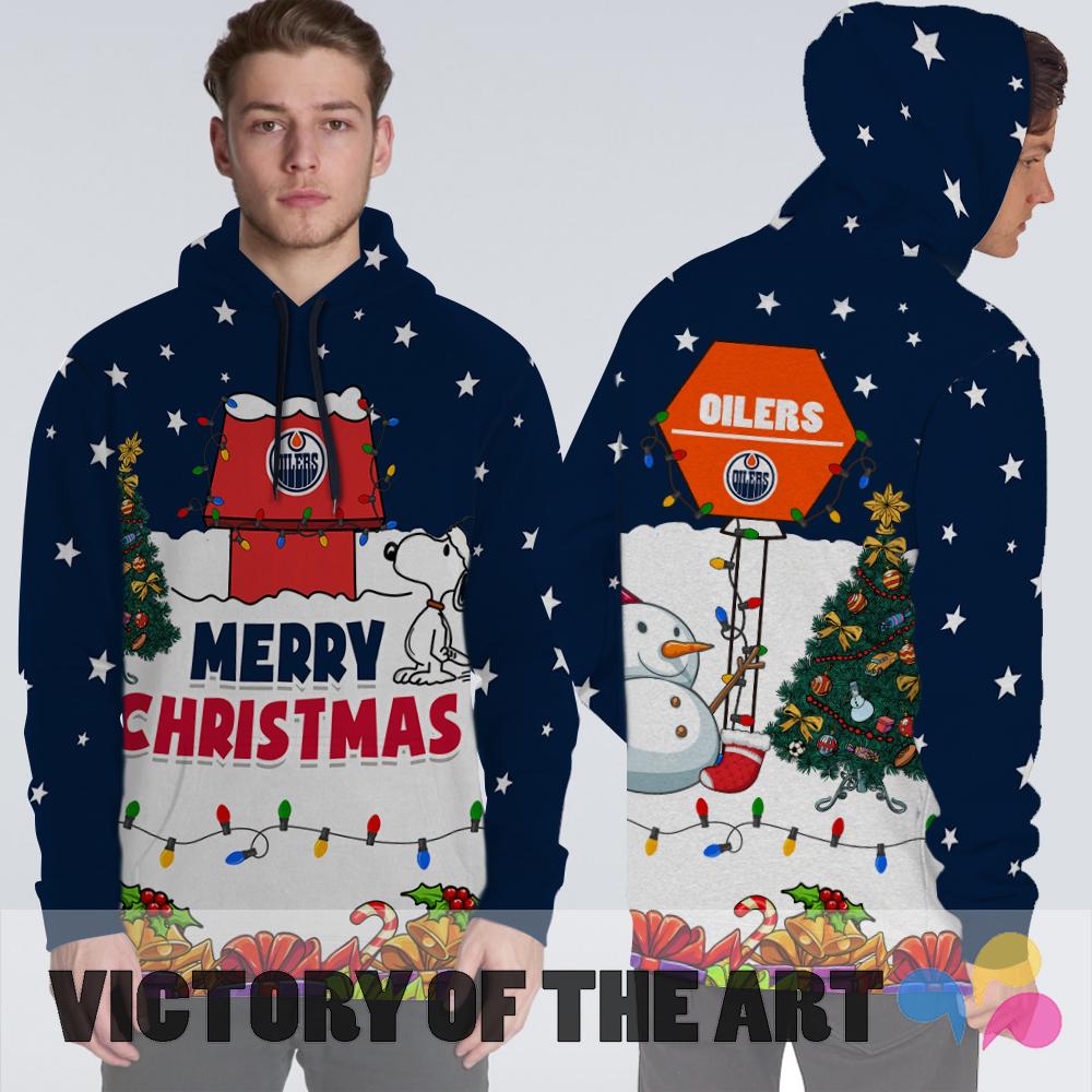 Funny Merry Christmas Edmonton Oilers Hoodie 2019