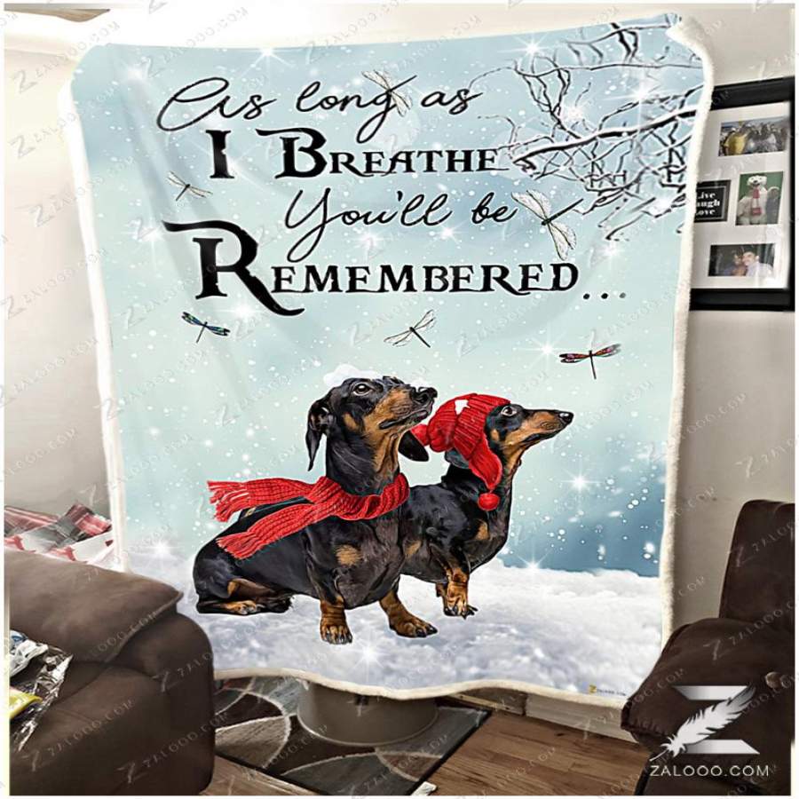 Zalooo – Fleece Blanket – DACHSHUND – As long as I breathe