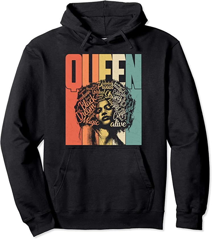 African American Queen Melanin Strong Black Educated Women Pullover Hoodie