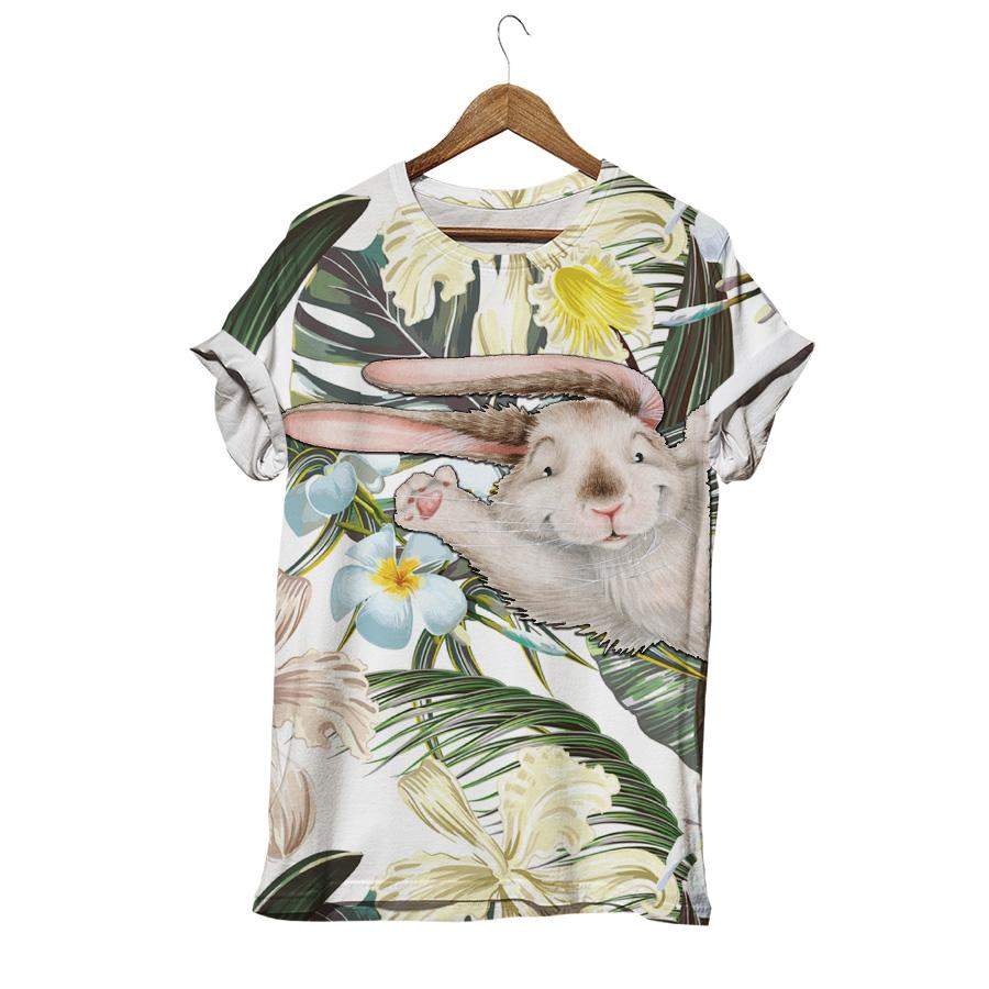 Chubby Rabbit Flower T-shirt