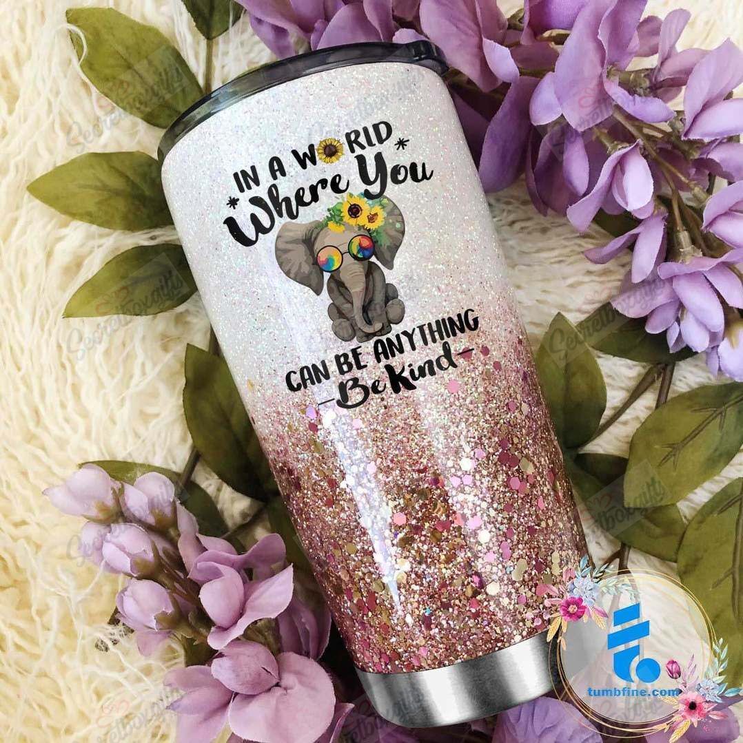 Be Kind Elephant Lnt18121477 Personalized Stainless Steel Tumbler Customize Name, Text, Number