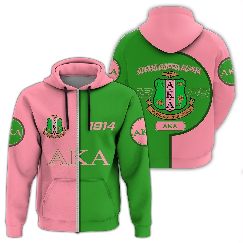 Alpha Kappa Alpha Zip Hoodie Cycle Style