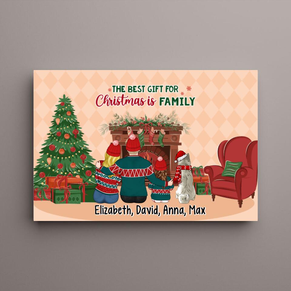 Personalized Canvas, The Joy Of Christmas Is Family, Christmas Gift For Whole Family