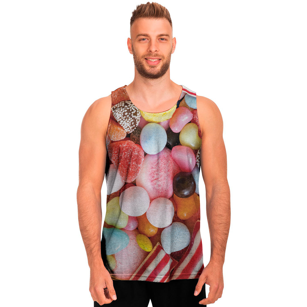 Colorful Candy And Jelly Print Men’S Tank Top